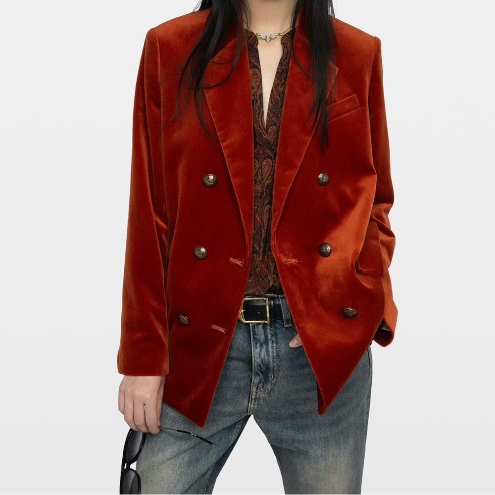 Zadig &VoltaireVaska Structured Velvet Blazer, 36, NWT